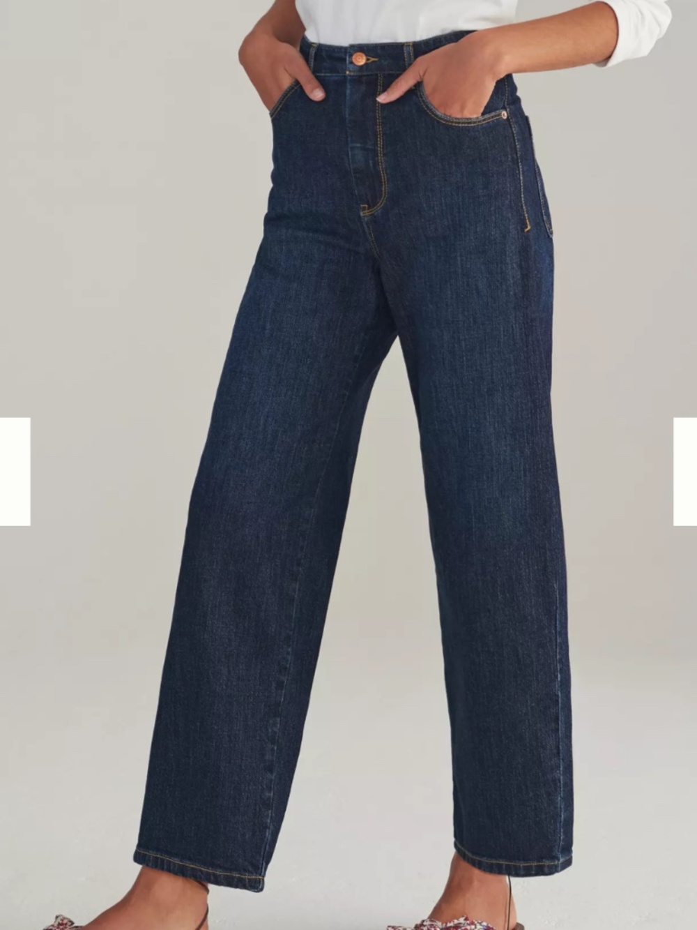 Pilcro The Column High-Rise Straight Jeans Dark Wash 25 Modern Classic Denim - Picture 2 of 16